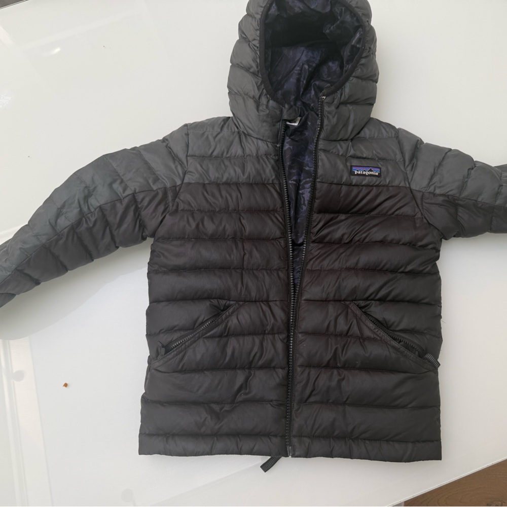 Patagonia Kids Charcoal Reversible Puffer Jacket